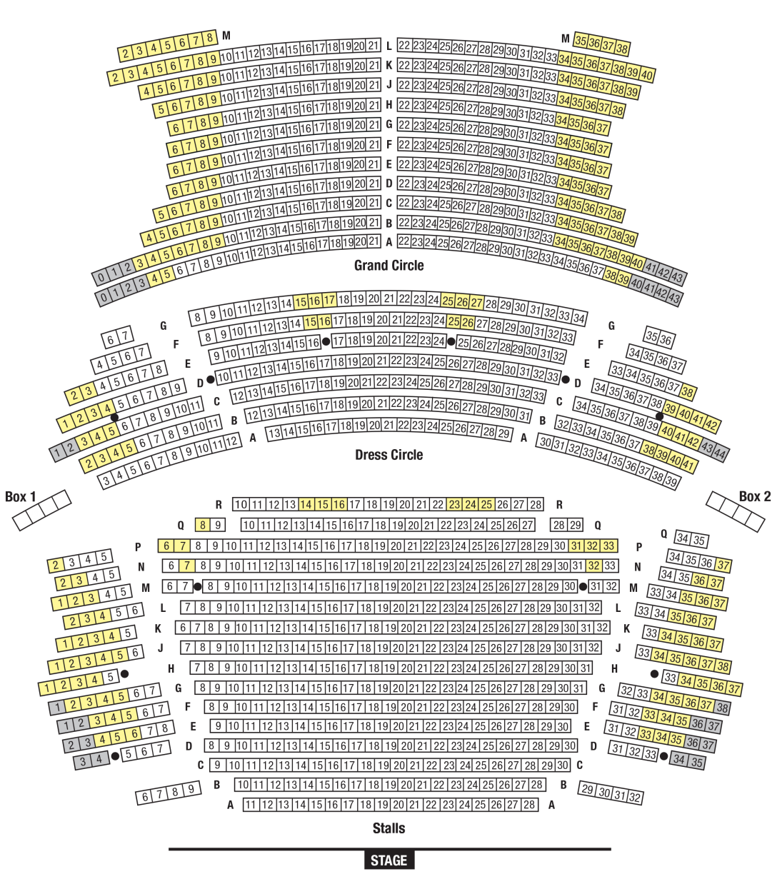 Wolverhampton Grand Theatre Seating Plan Legroom Boxes Wheelchair